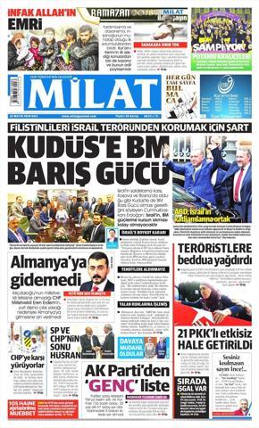 22 Mayıs 2018 - Gazetelerin birinci sayfaları