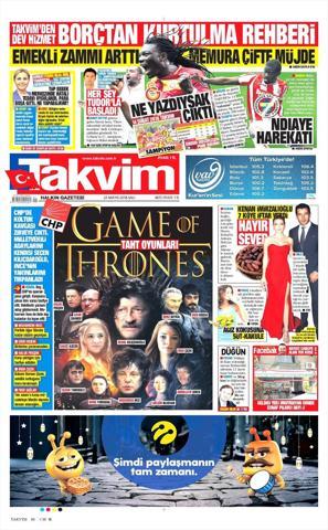 22 Mayıs 2018 - Gazetelerin birinci sayfaları