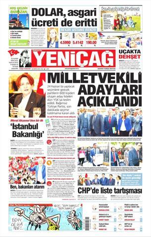 22 Mayıs 2018 - Gazetelerin birinci sayfaları