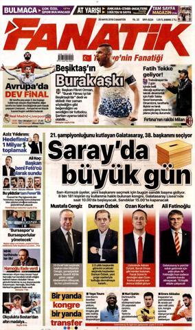 26 Mayıs 2018 - Gazetelerin birinci sayfaları