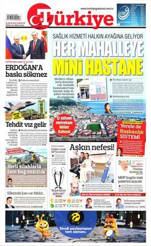 26 Mayıs 2018 - Gazetelerin birinci sayfaları