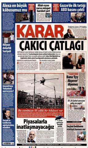 26 Mayıs 2018 - Gazetelerin birinci sayfaları