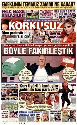 26 Mayıs 2018 - Gazetelerin birinci sayfaları