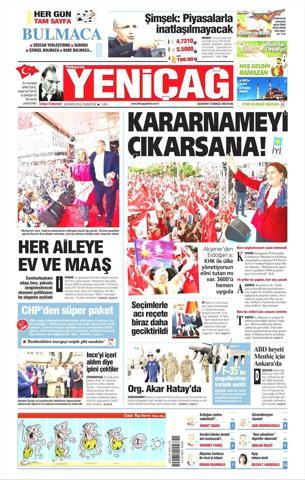 26 Mayıs 2018 - Gazetelerin birinci sayfaları