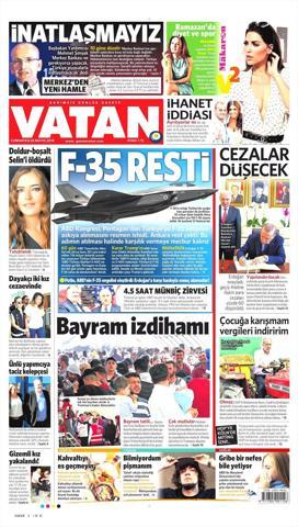 26 Mayıs 2018 - Gazetelerin birinci sayfaları