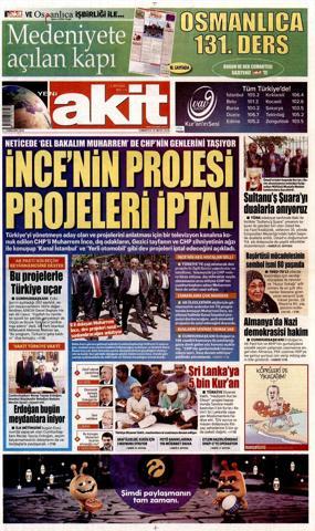 26 Mayıs 2018 - Gazetelerin birinci sayfaları