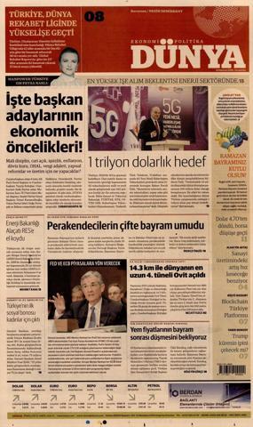17 Haziran 2018 - Gazetelerin birinci sayfaları