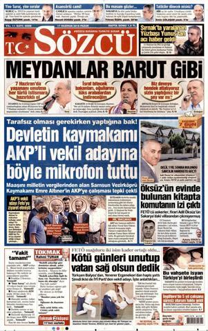 17 Haziran 2018 - Gazetelerin birinci sayfaları