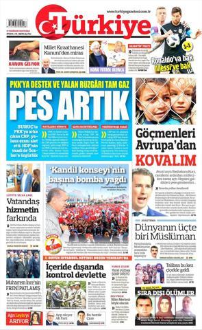 17 Haziran 2018 - Gazetelerin birinci sayfaları