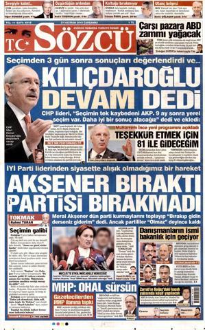 27 Haziran 2018 - Gazetelerin birinci sayfaları