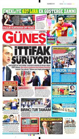 1 Temmuz 2018 - Gazetelerin birinci sayfaları