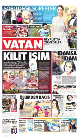 1 Temmuz 2018 - Gazetelerin birinci sayfaları