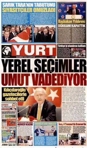 1 Temmuz 2018 - Gazetelerin birinci sayfaları