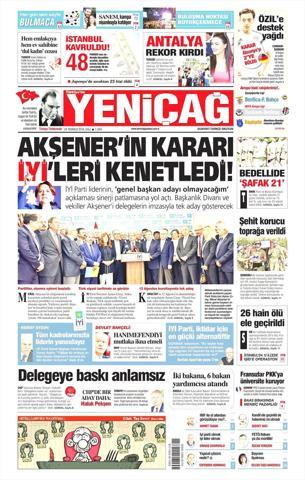 24 Temmuz 2018 - Gazetelerin birinci sayfaları