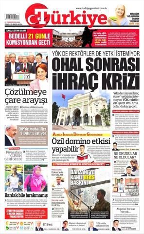 24 Temmuz 2018 - Gazetelerin birinci sayfaları