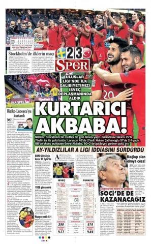Milli Takım manşetlerde