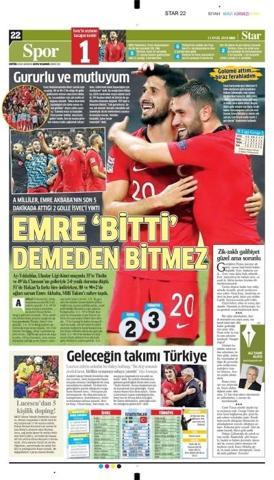 Milli Takım manşetlerde