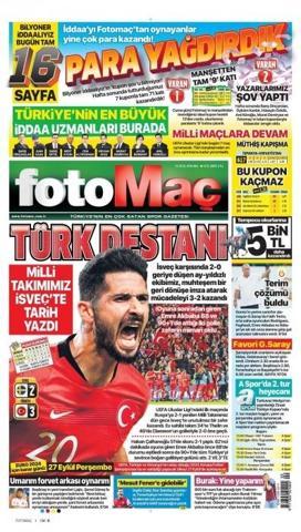 Milli Takım manşetlerde