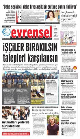 17 Eylül 2018 - Gazetelerin birinci sayfaları