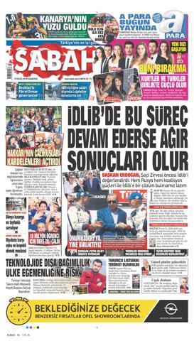 17 Eylül 2018 - Gazetelerin birinci sayfaları