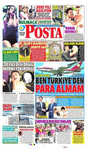 17 Eylül 2018 - Gazetelerin birinci sayfaları