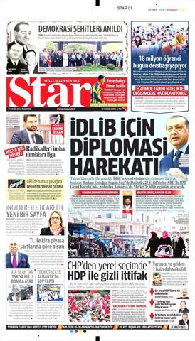 17 Eylül 2018 - Gazetelerin birinci sayfaları