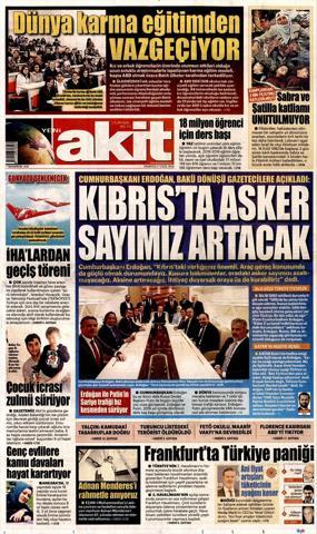 17 Eylül 2018 - Gazetelerin birinci sayfaları