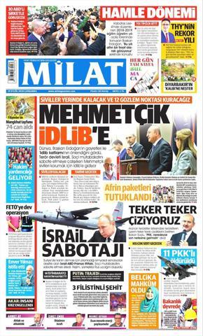 19 Eylül 2018 - Gazetelerin birinci sayfaları