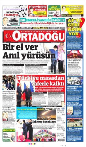 19 Eylül 2018 - Gazetelerin birinci sayfaları