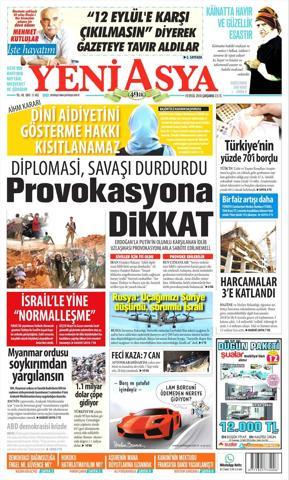 19 Eylül 2018 - Gazetelerin birinci sayfaları