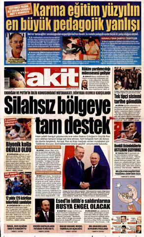 19 Eylül 2018 - Gazetelerin birinci sayfaları
