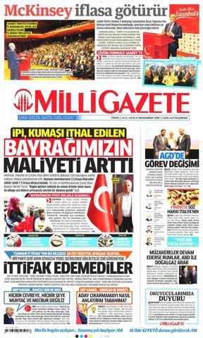 1 Ekim 2018 - Gazetelerin birinci sayfaları