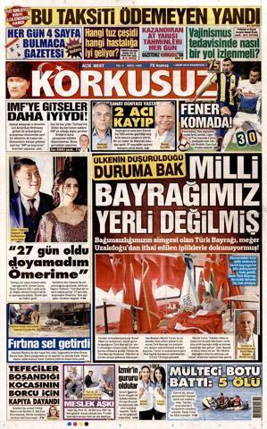 1 Ekim 2018 - Gazetelerin birinci sayfaları