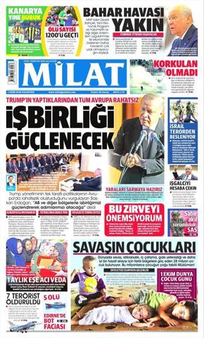 1 Ekim 2018 - Gazetelerin birinci sayfaları