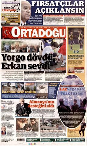 1 Ekim 2018 - Gazetelerin birinci sayfaları