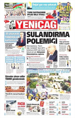 1 Ekim 2018 - Gazetelerin birinci sayfaları