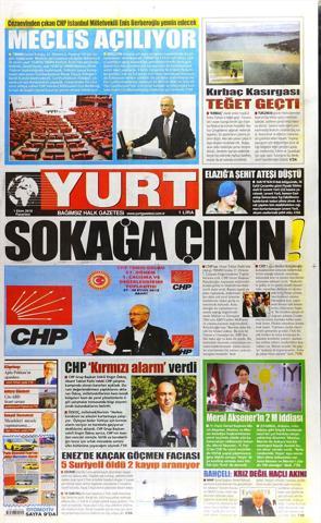 1 Ekim 2018 - Gazetelerin birinci sayfaları