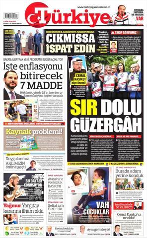 9 Ekim 2018 - Gazetelerin birinci sayfaları