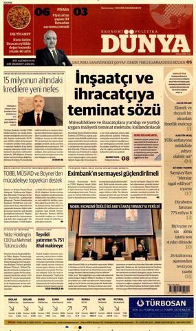 9 Ekim 2018 - Gazetelerin birinci sayfaları