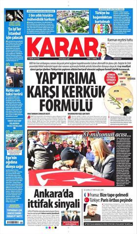 13 Kasım 2018 - Gazetelerin birinci sayfaları