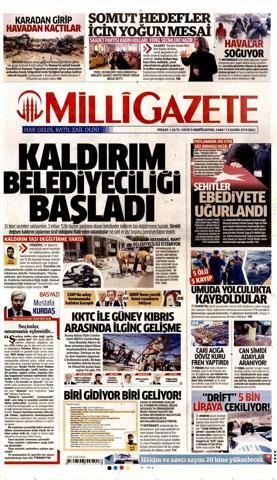 13 Kasım 2018 - Gazetelerin birinci sayfaları