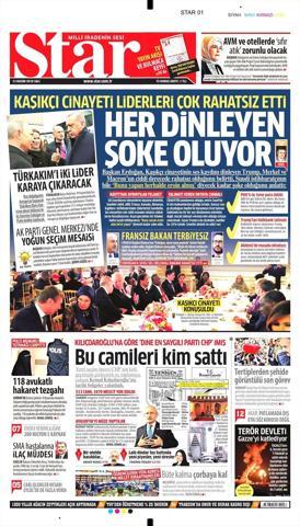 13 Kasım 2018 - Gazetelerin birinci sayfaları