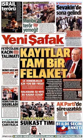13 Kasım 2018 - Gazetelerin birinci sayfaları