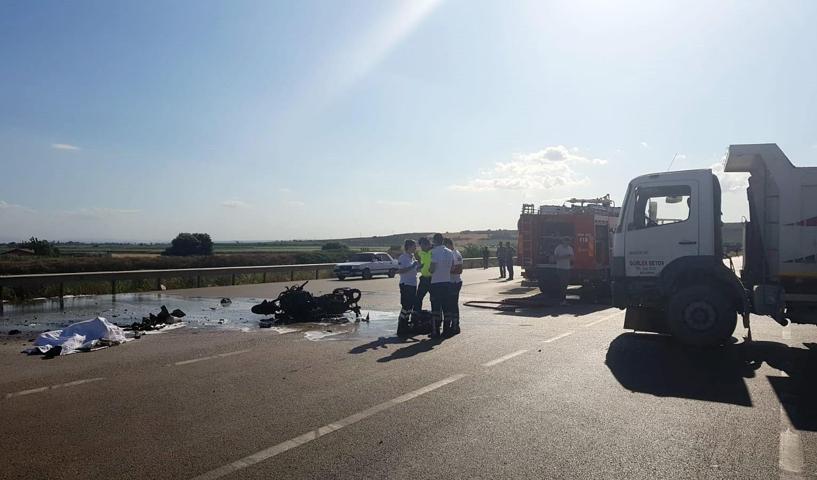 Motosiklet sürücüsünün feci sonu