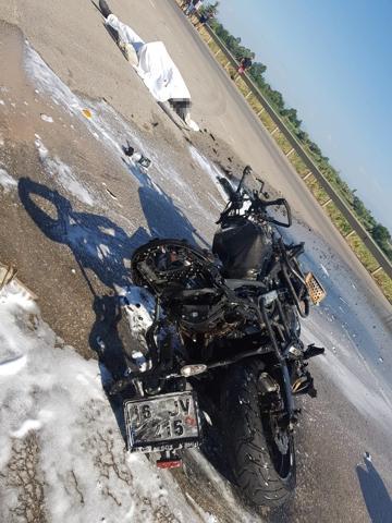 Motosiklet sürücüsünün feci sonu