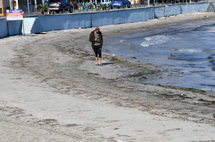 Tekirdağda deniz 25 metre çekildi