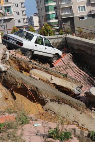 İstinat duvarı çöktü, 6 katlı bina tahliye edildi