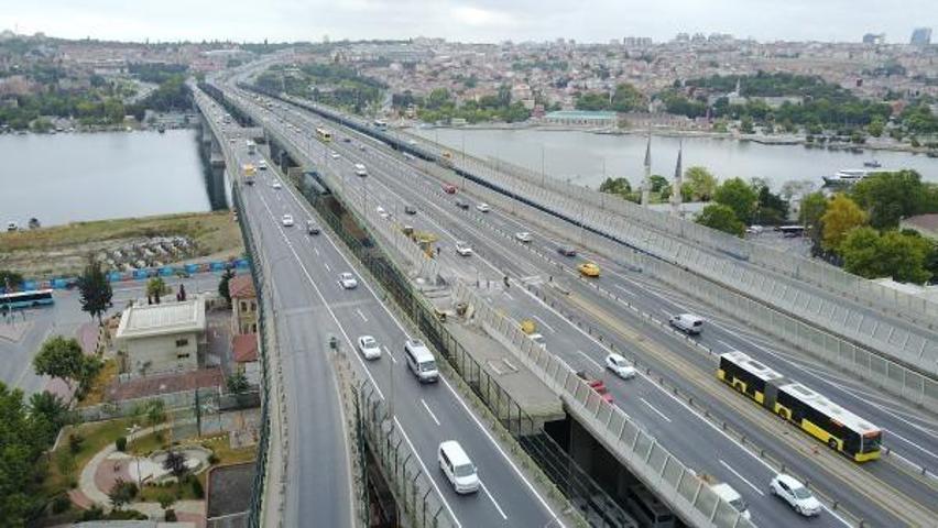 Haliç Köprüsünde ikinci etap çalışması havadan görüntülendi