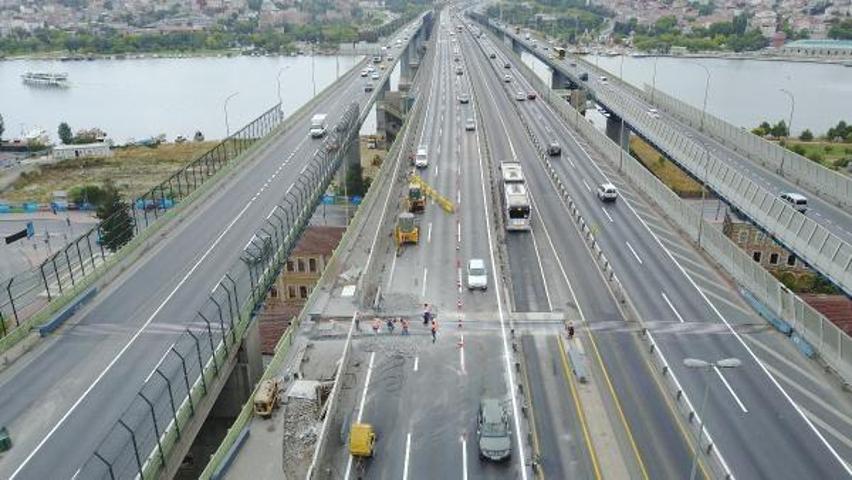 Haliç Köprüsünde ikinci etap çalışması havadan görüntülendi