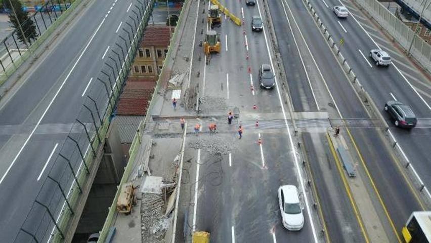 Haliç Köprüsünde ikinci etap çalışması havadan görüntülendi